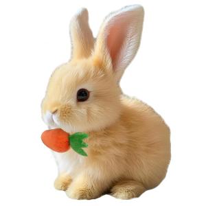 Bunny Realistic Bunny Toy, Easter Bunny Toy, Rabbit Interactive Hopping Bunny Toy-Jumping, Twitching, and Shaking Ears (Brown)
