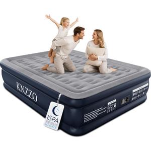 KNZZO Queen Air Mattress with Built in Pump, 18 Inch Inflatable Bed, 800lb