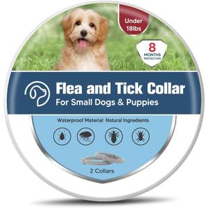 Flea Collar for Small Dogs, Tick Collars for Puppy, Small Dog Flea Collar Under 18 lbs, 8 Months Protection (Pack of 2)