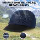 Mesh Golf Hats Men Women - Breathable Adjustable Baseball Cap - Sports Fitted Performance Hat for Outdoor Running (Blue)