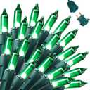 Joiedomi Green Christmas String Lights,100 Count 22.3FT Christmas Fairy Tree Lights Plug in for Indoor Outdoor Xmas Decorations Patio Holiday Theme Party Yard House,Green Wire