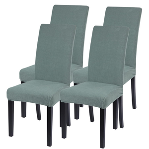 SearchI Chair Covers for Dining Room Set of 4, Stretch Jacquard Kitchen Parsons Chair Covers,Washable Spandex Dining Chair Slipcovers Seat Protector for Hotel,Banquet,Ceremony（Sage Green）