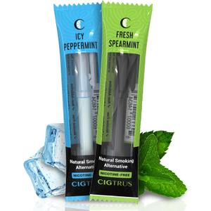 Cigtrus Natural Nicotine-Free & Tobacco-Free Smoking Alternative, Non-Electric Craving Relief, Quit Smoking Aid with Cigtrus (Peppermint & Spearmint) - Pack of 2 Cigtrus Natural Nicotine-Free & Tobacco-Free Smoking Alternative, Non-Electric Craving Relief, Quit Smoking Aid with Cigtrus (Peppermint & Spearmint) - Pack of 2