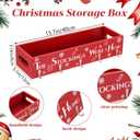 CIEOVO Christmas Stocking Holder Decorative Wooden Box with Hooks Mantle Stockings Hanger Christmas Decoration Gift Box Stocking Holder for Xmas Holiday Festival Fireplace Mantel