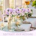 Lyrow 8 Pcs Peony Artificial Flowers Fake Silk Hydrangea Bouquet Elegant Peony Flowers for Wedding Decoration Faux Realistic Floral for Home Party Table Centerpieces Arrangement (Light Purple)