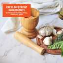 2 x IMUSA USA Bamboo Mortar and Pestle, Small, Natural