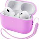 ORNARTO Compatible with AirPods Pro 2 Case 2022, Full Protective Hybrid Silicone for AirPods Pro 2nd Generation Case, Front LED Visible Skin Cover-Cherry Blossom