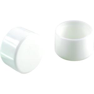 Shepherd 1-1/4" Round Noise-Reducing Plastic Slip-On Chair Leg Tips, Nonslip Protective Furniture Leg Caps for Chairs, Stools, and Tables on Carpet or Hard Surfaces, Set of 4, White