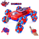 28°C 8WD Gesture Sensing RC Stunt Car, 2.4Ghz Hand Remote Control Car Toys for Boys Age 8-13 13+ Year Old with Spray & Light & Sound for Christmas Birthday Gifts, Spider