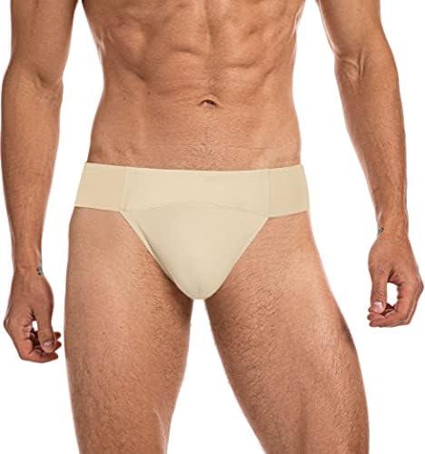 BAKPH Men's Thong Dance Belt,Wide Elastic Waistband, M