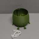 TOPOLA Happy Face Planter, 5.2 Inches Plastic Plant Pot, Self Watering Plant Pot with Drainage Holes for Indoor Outdoor, Succulent Pot, Funny Flower Pot, Dark Green