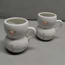 Whaline 2Pcs Christmas Mugs 3D Snowman Ceramic Cups Winter Holiday Novelty Coffee Mugs Xmas Funny Gift for Family Members Friends Dinner Table Decoration