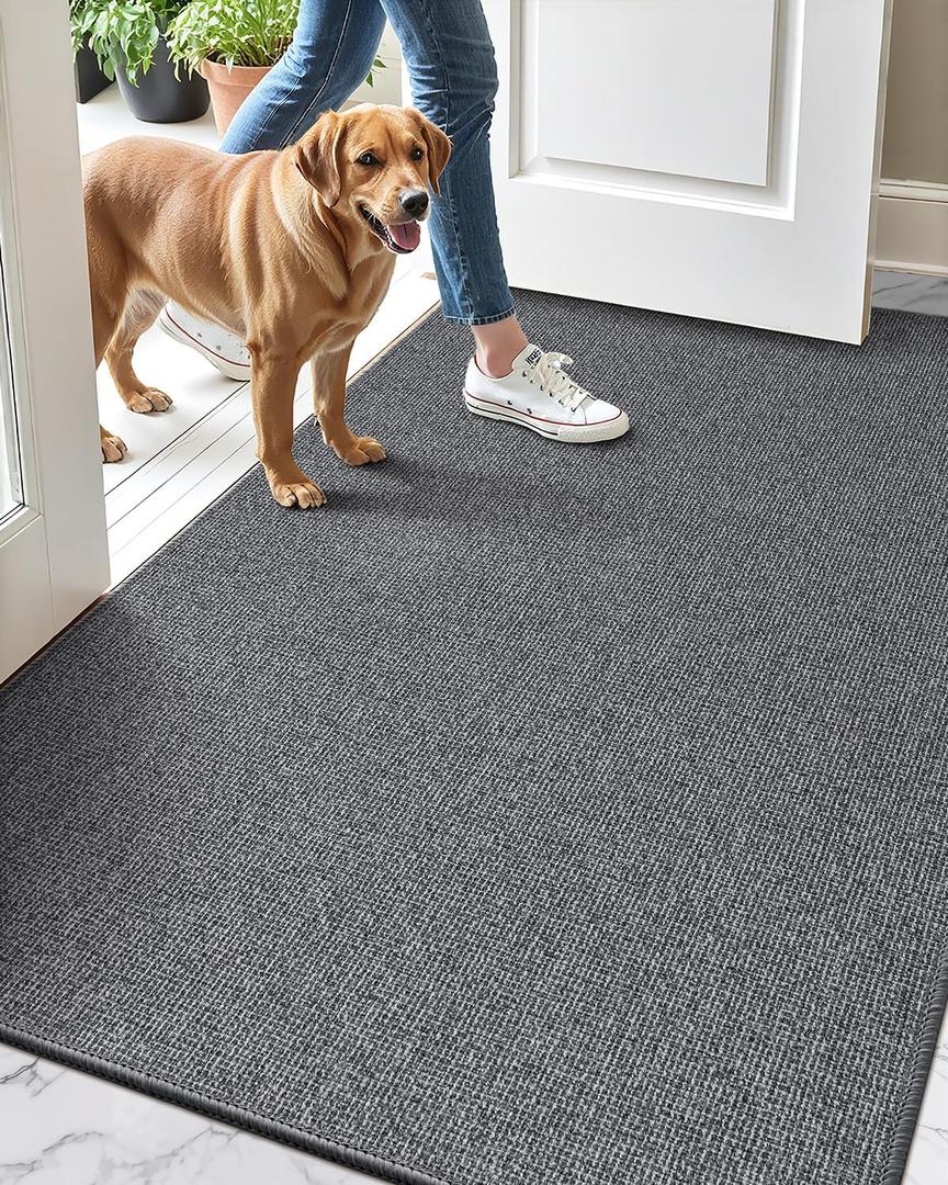 LUMI Indoor Door Mat 36"x59", Ultra Thin Low Profile Non-Slip Doormat for Home Entrance, Absorbent & Stain-Resistant Welcome Mats, Washable Entryway Mat for Front Door, Patio, Porch, Grey LUMI Indoor Door Mat 36"x59", Ultra Thin Low Profile Non-Slip Doormat for Home Entrance, Absorbent & Stain-Resistant Welcome Mats, Washable Entryway Mat for Front Door, Patio, Porch, Grey
