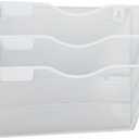 3 Pocket Mesh Hanging Wall File Organizer, Wall Mounted Mail Paper Document Folder Holder, Clipboard Storage Organization Magazine Rack with Nametag Label for Office Home School,