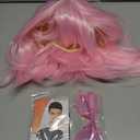 Light Pink Bob Wig with Heart Sunglasses - Heat-Resistant, Synthetic Fiber, Adjustable and Natural Looking