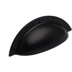 HARPOON 10 Pack Kitchen Cabinet Handles 2.5 Inch Hole Center Bin Cup Drawer Pulls Flat Black