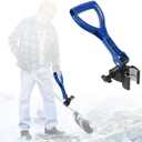 Adjustable Snow Shovel Handle, Back Saver Attachment for Snow Removal, Ergonomic Secondary Handle Universal Fit for Snow Shovel, Weed Eater, Lawn Trimmer, and More Garden Tools