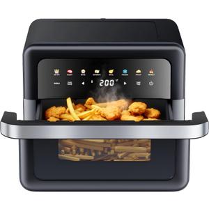 Air Fryer 8 QT, Large Capacity, Digital Touch Control, 400F Max | Viewing Window, 8 Functions: Air Fry, Roast, Bake, Broil, Reheat, Dehydrate, Defrost & Proof, Nonstick Basket