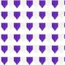 6p Banner Metallic Foil Fringe Wall Hanging Tinsel Fringe Banners backdrop for Parade Floats Garland Wedding Birthday Parties Graduation Lavender Bridal Shower Engagement Part Decoration(White Purple)
