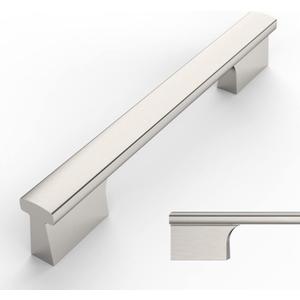 Amerdeco 10 Pack Brushed Satin Nickel Cabinet Pulls 5 Inch(128MM) Hole Centers Kitchen Cabinet Handles Hardware