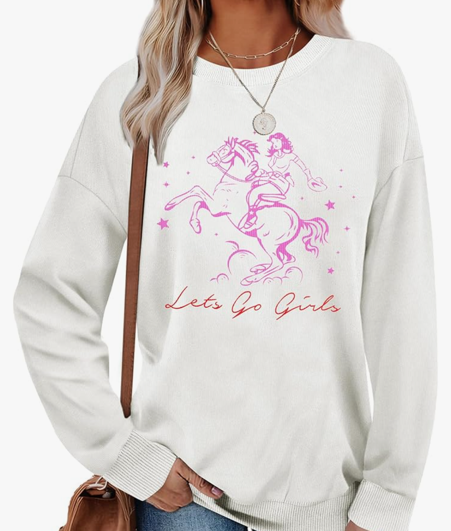 KIDDAD Western Sweatshirts for Women Country Concert Tops Rodeo Cowgirl Shirt Desert Cactus Graphic Pullover Top Size M