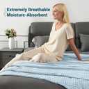 Aganear Cooling Waffle Blanket Queen Size for Hot Sleepers,Lightweight Cotton Summer Blanket of Rayon Derived from Bamboo.Breathable,Soft,Luxury for Bed,Couch and Sofa.Blue,90x90 Inches