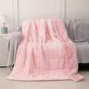 Sherpa 15lb Weighted Blanket for Adult, Both Sides Reversible Velvet Soft Plush Weighted Heavy Blanket for All Season Pink 60in*80in