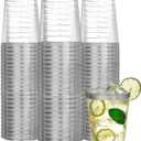 R-kay Silver Plastic Cups, Heavy Duty 10 OZ Silver Disposable cups, 50 Pack Plastic cocktail Glasses Heavy Duty Party Cups