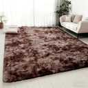 Evallon Area Rug Large Shaggy Rug for Living Room 5 x 8, Tie-Dyed Plush Fuzzy Rugs Soft Fluffy Furry Rug for Bedroom, Indoor Carpet Modern Nursery Rugs for Kids Room Home Decor, Brown