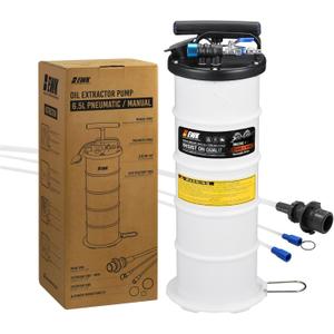 EWK 6.5L Pneumatic/Manual Oil Extractor, Oil Change Pump for Automotive Fluids Vacuum Evacuation, Fluid Extractor Pump Tool