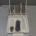 6 in 1 Baby Bottle Brush Set,Bottle Cleaner Brush Kit with Silicone Bottle Brush,Drying Rack,Nipple Brush,Straw Brush,Soap Dispenser&Storage Box,Portable Baby Essentials for Home&Travel (White)