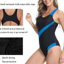 Women‘s Athletic One Piece Swimsuit Racerback Competitive Training Bathing Suit, L