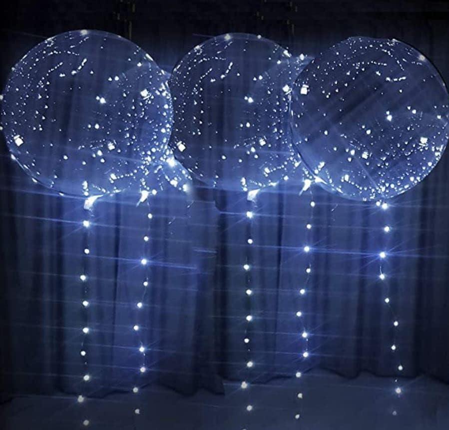 Led Light Up Bobo Balloons White, Glowing Party Clear Balloons for Wedding Decor & Birthday Decorations for Women