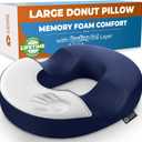 5 STARS UNITED Donut Pillow Hemorrhoid Tailbone Cushion  Large Cushion for Pain Relief  Coccyx, Prostate, Sciatica, Pelvic Floor, Pressure Sores, Pregnancy, Postpartum Recovery, Blue