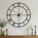 Zabiki 20 Inch Large Wall Clock Modern, Roman Vintage Farmhouse Decorative Black Metal Wall Clock for Living Room Decor, Xmas, Birthday Gift