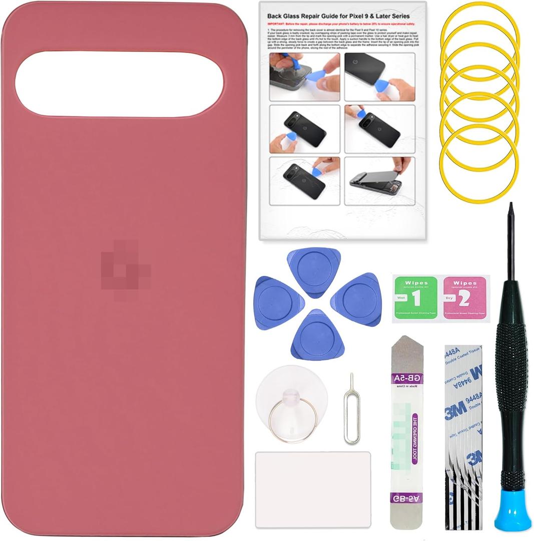 GREEN FUSION Rear Back Glass Cover Replacement Compatible with Pixel 9, with Repair Tools + Instruction, Peony