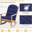 RACE LEAF Navy Patio Furniture Cushion 44x19 Inch, Waterproof Tufted Outdoor Chair Cushion with Elastic Bands & Non-Slip Ties UV Resistant for Rocking Adirondack Chairs 1-Pack