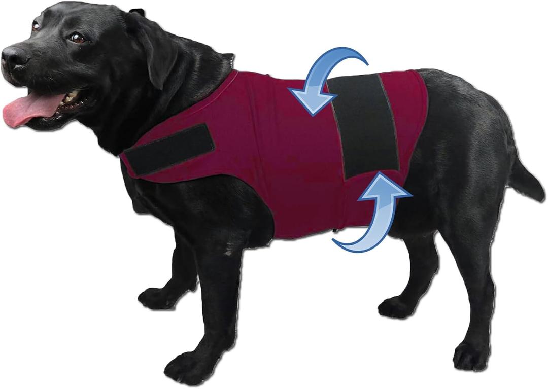Dog Anxiety Jacket, Skin-Friendly Calming Shirt for Dogs- Dog Coat for Thunder, Firework and Separation - Keep Pet Calm Without Medicine & Training, Anti Anxiety Vest for Dogs (Rose Red, XXL)