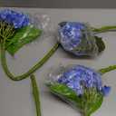 DUYONE 3PCS 22 inch Realistic Artificial Hydrangea Large Flowers Artificial Flowers Dry Flowers Outdoor Wedding Christmas Office Family Party Living Room Table Decoration (Dark Blue)