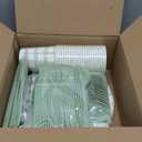 168Pcs Gingham Party Supplies for 24 Guests Thick Paper Plates and Napkins Knives Spoons Forks Cups Disposable Party Set Cutlery for Dinner Baby Shower Wedding Favor(Sage Green)