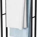 KES Standing Towel Racks for Bathroom with Heavy Marble Base, 38" H Towel Rack Stand for Bathroom 2-Tier, Blanket Rack for Bathroom Floor, Matte Black, BTH501-BK
