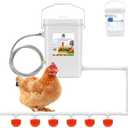 Automatic Chicken Waterer Float Controlled, 3 Gallons Poultry Waterer Dispenser with Hose Attachment, Poultry Automatic Drinking Accessories for Chicks, Duck, Goose, Turkey