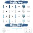 Dusty Blue Balloon Arch Kit, Double Stuffed Light Blue Pearl White Balloon Arch Garland Kit with Bow Print Balloons for Wedding Birthday Baby Shower Bachelorette Gender Reveal Bridal Decorations
