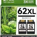 LEMERO Remanufactured for HP 62XL Ink Cartridges Black Replacement for HP 62 Black Ink Cartridge 62XL Ink Cartridge Combo Pack Work with Envy 7645 7640 7645 Envy 5660 5540 Officejet 250 200 Printer