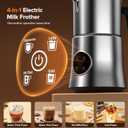 Milk Frother and Steamer, Large Capacity & Detachable Electric Milk Frother, Automatic Warm and Cold Foam Maker, Hot Chocolate Maker, Stainless Steel Jug, 30.44Oz./900ML
