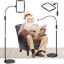 Floor Magnifying Glass with Light and Stand: 48 LED Flexible Hands Free Magnifier Lamp - 2-in-1 Large Lighted Magnifiers for Seniors Reading,Close Work,Jewelry, Repair,DIY
