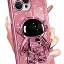 Buleens for iPhone 11 Pro Case Astronaut, Clear Cases for iPhone 11 Pro with Glitter Paper & Spaceman Stand, Women Girls Cute Electroplated Sparkly Space Phone Cover for 11 Pro