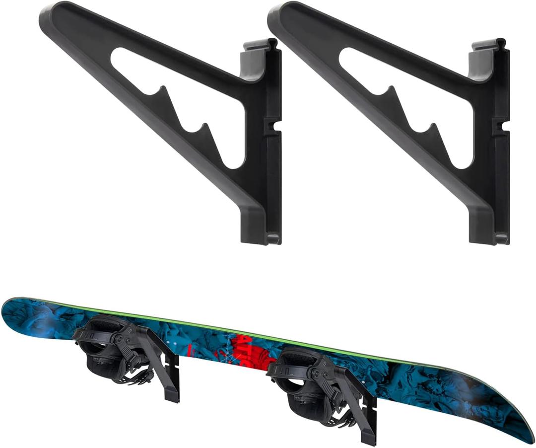 Poskad Snowboard Wall Mount Display Rack,Adjustable Storage Layers Space Saving Design,Home and Garage SKi Board Storage, 3 Pack