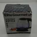 Elite Gourmet EKT1001 Electric 1.0L BPA-Free 1100W Glass Kettle Cordless 360 Base, Stylish Blue LED Interior, Handy Auto Shut-Off Function  Quickly Boil Water For Tea & More, Black (1.1 Quarts)