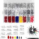 500Pcs Connector Terminal Pin Kit, Automotive Wire Connectors with 21Type Plug 1/1.5/1.8/2.2/2.8/3.5mm, Fit Car Motorcycle Electronic Devices